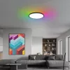 Állítható színhőmérsékletű mennyezeti lámpa RGB háttérfénnyel 24W 42cm 1920lm fekete