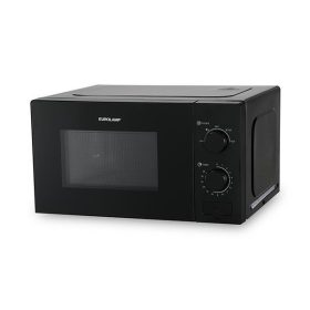 Eurolamp 20 literes fekete mikrohullámú sütő mechanikus tekerőgombokkal és 700W teljesítménnyel