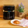 Eurolamp 5 literes fekete meleglevegős fritőz (Air Fryer) 1400W teljesítménnyel