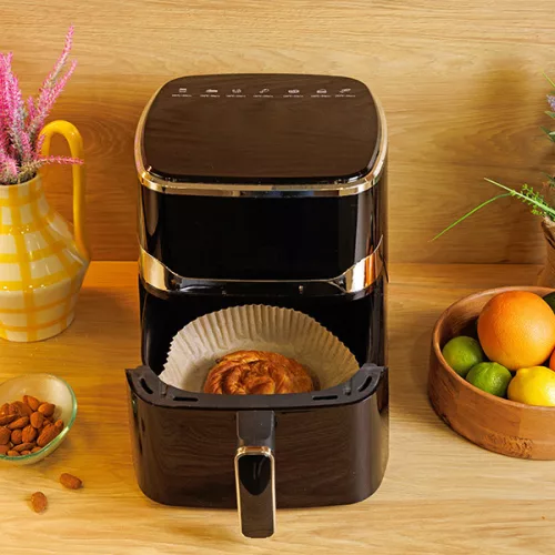 Eurolamp 5 literes fekete meleglevegős fritőz (Air Fryer) 1400W teljesítménnyel