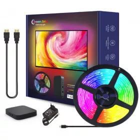 HDMI Ambient Light TV kép szinkronizáló szett Tuya okosotthon integrációval és digitális RGB IC LED szalaggal