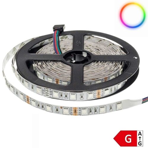 RGB LED szalag 60 LED/m 14,4W/m 12V 5050 IP20