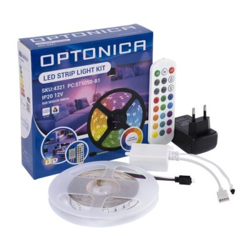 Optonica RGB LED szalag szett 5m távirányítóval 12V 30LED IP20