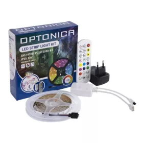   Optonica RGB LED szalag szett zeneérzékelővel, távirányítóval 5m 12V 30LED IP20