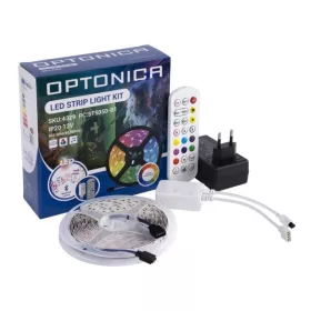   Optonica RGB LED szalag szett zeneérzékelővel, távirányítóval 5m 12V 60LED IP20