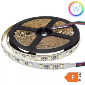   Prémium beltéri RGB+hideg fehér LED szalag 24V 60 LED/m 16W/m