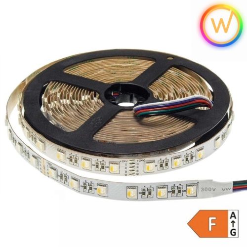 Prémium beltéri RGB+meleg fehér LED szalag 24V 60 LED/m 16W/m