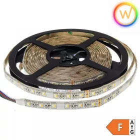  Prémium kültéri RGB+meleg fehér LED szalag 24V 60 LED/m 16W/m 3 év garancia