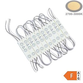 Vízálló 12V-os Optonica LED modul 3 lencsés SMD LED-del meleg fehér színben