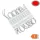 Vízálló 12V-os Optonica LED modul 3 lencsés SMD LED-del piros színben