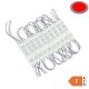 Vízálló 12V-os Optonica LED modul 3 lencsés SMD LED-del piros színben