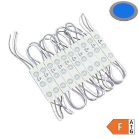 Vízálló 12V-os Optonica LED modul 3 lencsés SMD LED-del kék színben