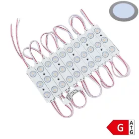 Vízálló 12V-os Optonica LED modul 3 lencsés SMD LED-del jégfehér színben 1,5W