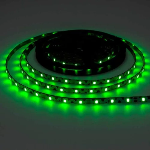 Hajlítható Zig-Zag LED szalag, 12V, 7,2W/m, 60 LED/m, Zöld, IP20