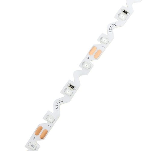 Kültéri Hajlítható Zig-Zag LED szalag, 12V, 7,2W/m, 60 LED/m, Zöld, IP65