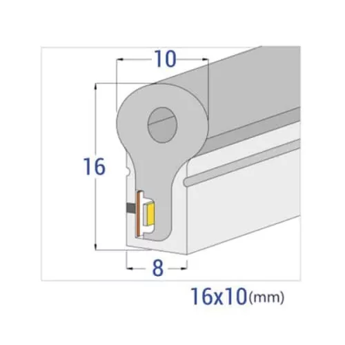 Kék Neon Flex LED szalag 230V 8,5W/m