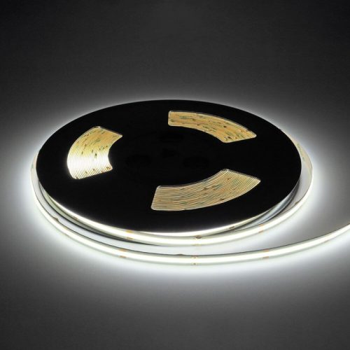 25 méteres tekercs 48V COB LED szalag, hideg fehér fénnyel
