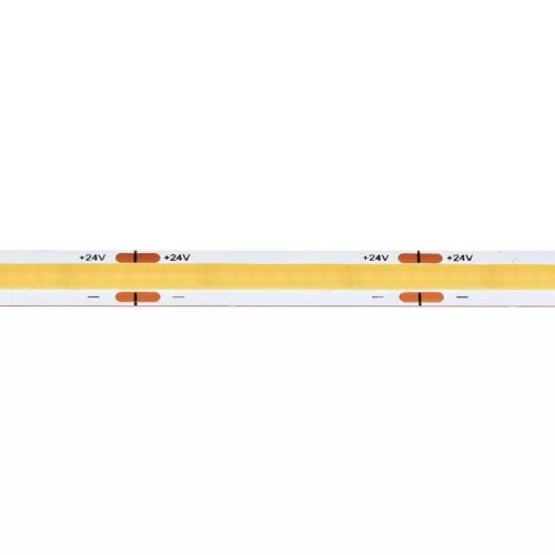 Pöttymentes, egybefüggő fényű 24V COB LED szalag termeszetes fehér 4000K fénnyel, 512led, kiváló CRI 91 színvisszaadással, 5 méteres tekercsben