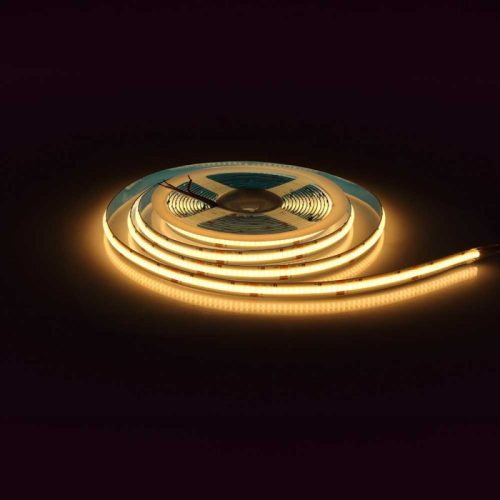 Prémium, 24V-os COB CCT LED szalag, ami pontmentes, szabályozható színhőmérsékletű fényt ad