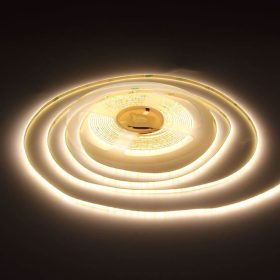3mm széles, 24V-os, 7W/méter COB LED szalag 384 LED/m sűrűséggel, homogén, pontmentes természetes fehér fénnyel