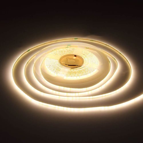 3mm széles, 24V-os, 7W/méter COB LED szalag 384 LED/m sűrűséggel, homogén, pontmentes természetes fehér fénnyel