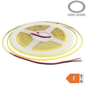 3mm széles, 24V-os, 7W/méter COB LED szalag 384 LED/m sűrűséggel, homogén, pontmentes hideg fehér fénnyel
