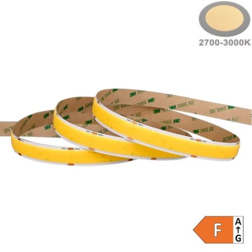 20mm széles, 24V-os, 28W/méter COB LED szalag 960 LED/m sűrűséggel, homogén, pontmentes fénnyel