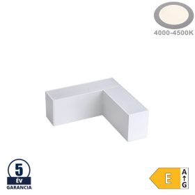   Sarok csatlakozó lineáris lámpához, slim, 8W természetes fehér, fehér