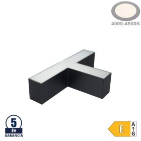   T csatlakozó lineáris lámpához, slim, 12W természetes fehér, fekete