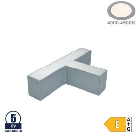   T csatlakozó lineáris lámpához, slim, 12W természetes fehér, szürke