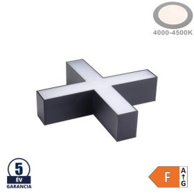   X csatlakozó lineáris lámpához, slim, 15W természetes fehér, fekete