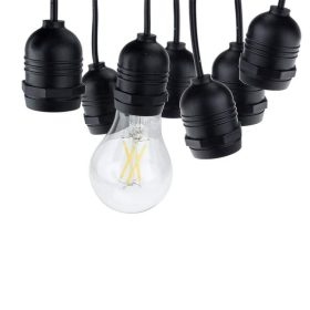   Kültéri fényfüzér 14m, E27, 15 db függő foglalat, sorolható