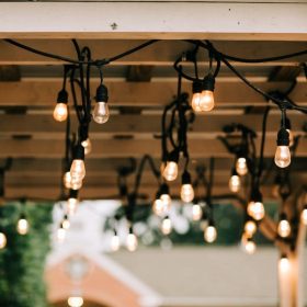   Kültéri fényfüzér 14m, E27, 15 db függő foglalat, sorolható