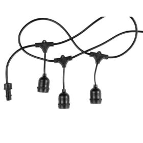   Kültéri fényfüzér 6m, E27, 10 db függő foglalat, sorolható