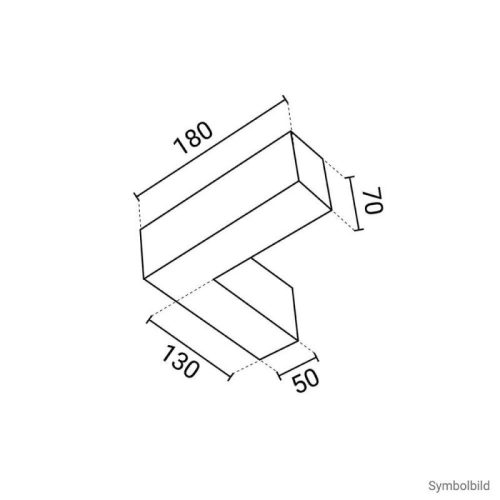 Sarok csatlakozó lineáris lámpához, slim, 10W hideg fehér, fekete