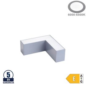   Sarok csatlakozó lineáris lámpához, slim, 10W hideg fehér, szürke