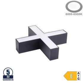   X csatlakozó lineáris lámpához, slim, 15W hideg fehér, fekete