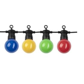   Kültéri színes fényfüzér 13m, 20 db színes gömb, sorolható