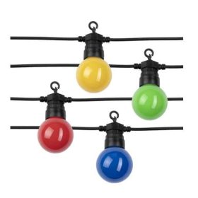   Kültéri színes fényfüzér 13m, 20 db színes gömb, sorolható