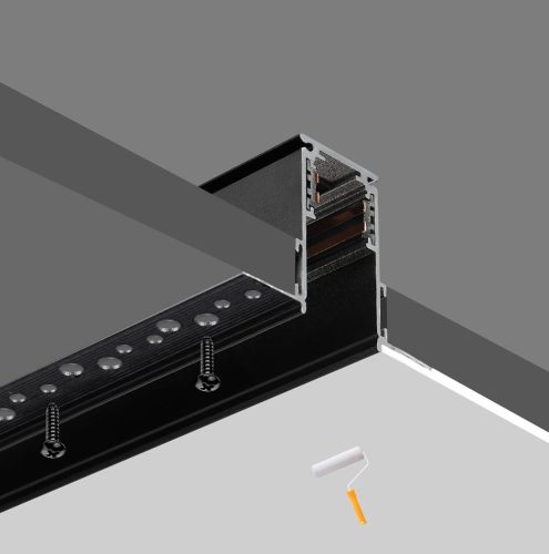 Süllyeszthető mágneses sín R20 48V 1 méter fekete