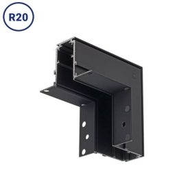   Süllyeszthető mágneses sín vertikális sarokelem R20 48V fekete