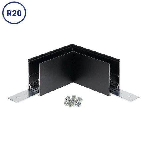 Mágneses sín sarokelem R20 48V felületre szerelhető fekete