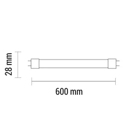   OPTONICA Nano-Plastic LED fénycső 60cm 9W 900lm T8 meleg fehér fény 5 év garancia