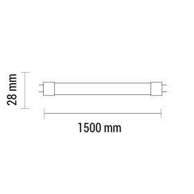   OPTONICA Nano-Plastic LED fénycső 150cm 22W 2400lm T8 természetes fehér fény 5 év garancia