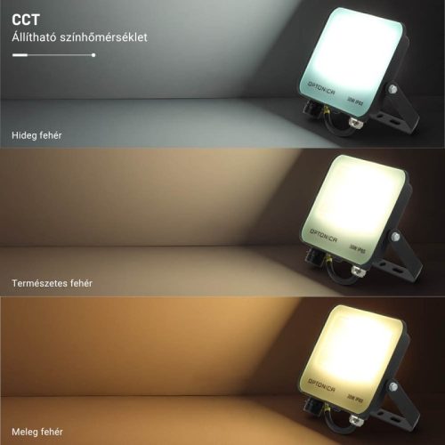 20W-os CCT LED reflektor IP65 védelemmel, mozgásérzékelővel bővíthető