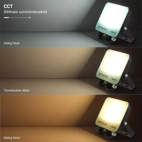 20W-os CCT LED reflektor IP65 védelemmel, mozgásérzékelővel bővíthető