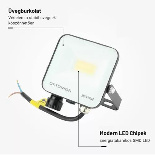 20W-os CCT LED reflektor IP65 védelemmel, mozgásérzékelővel bővíthető
