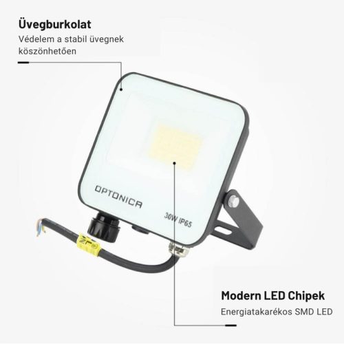 30W-os CCT LED reflektor IP65 védelemmel, mozgásérzékelővel bővíthető