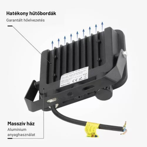 30W-os CCT LED reflektor IP65 védelemmel, mozgásérzékelővel bővíthető