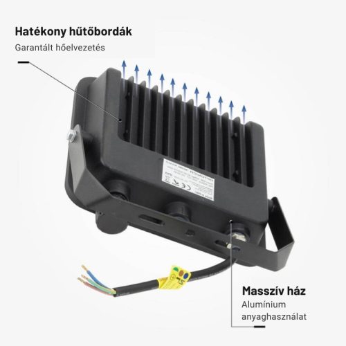 30W-os CCT LED reflektor IP65 védelemmel, mozgásérzékelővel bővíthető